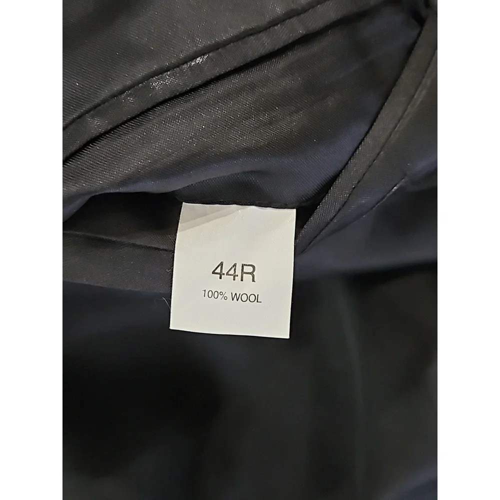 Jos A Bank 44R Metal Button Blazer Eagle Crown Black Sport Coat Wool Suit Jacket